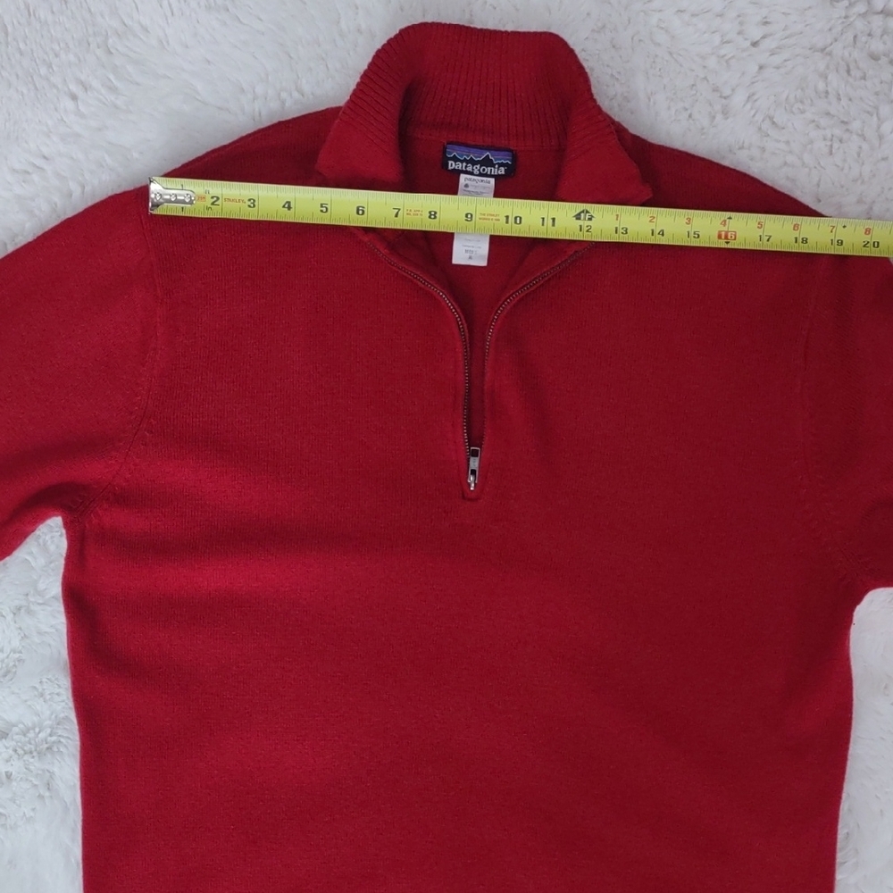 Patagonia 80%Lambswool,20%Nylon, Size XL,Red Half-Zip Sweater - Picture 10 of 17